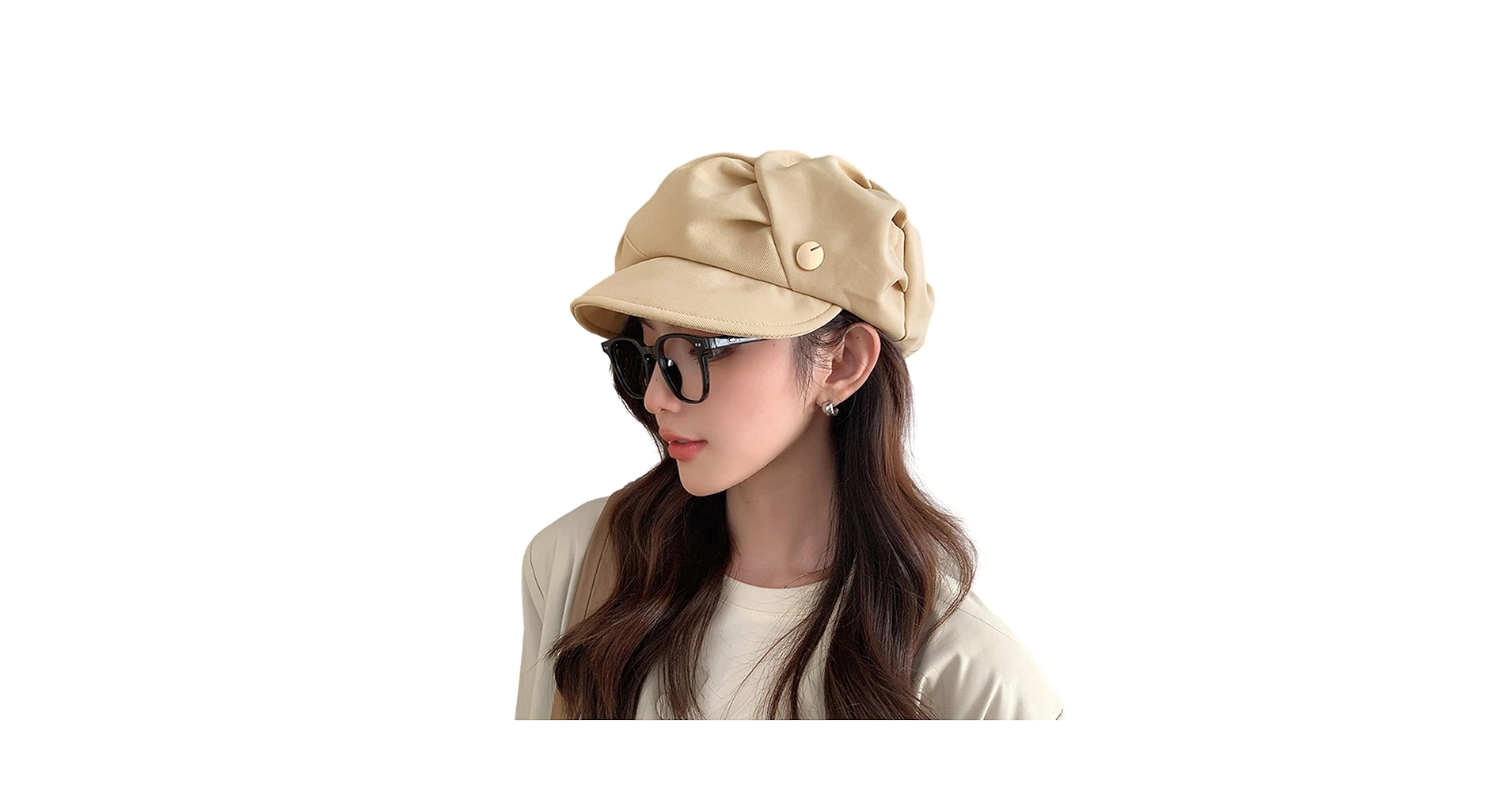 Stylish Cloud Top Octagonal Beret Hat Solid Color Short Brim